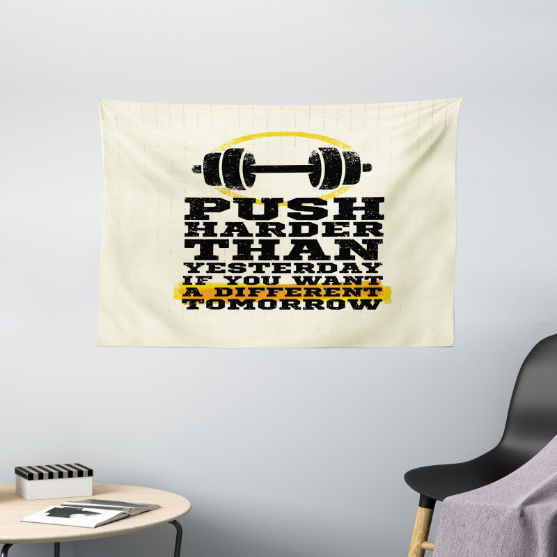 Push Harder Phrase Wide Tapestry