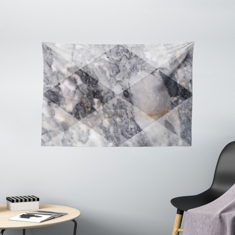 Geometric Grunge Facet Wide Tapestry