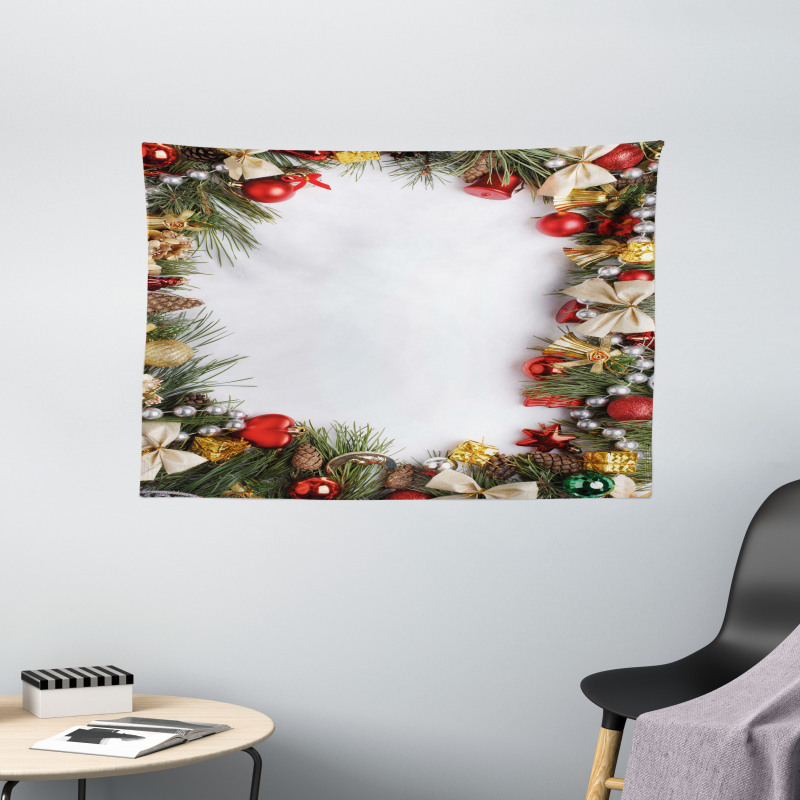 Dressed Xmas Tree Wide Tapestry