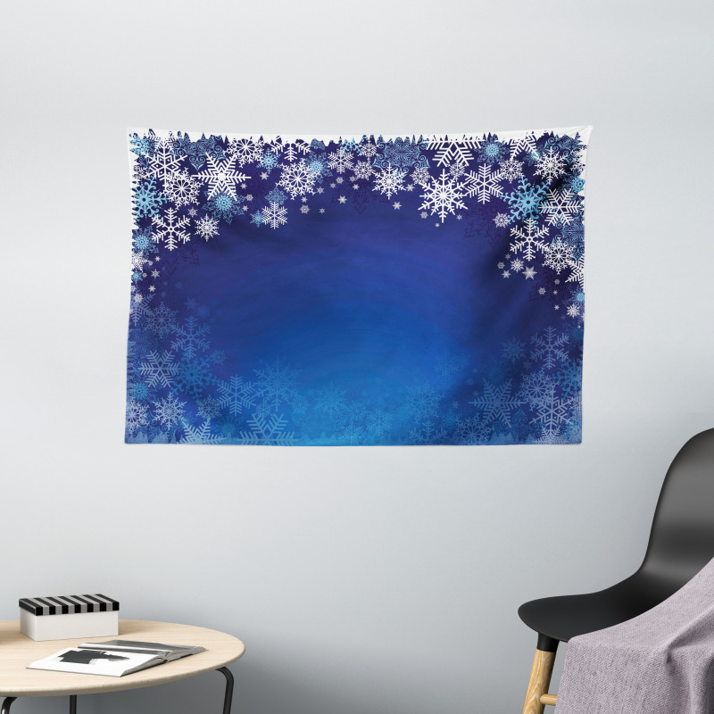 Various Snowflakes Wide Tapestry