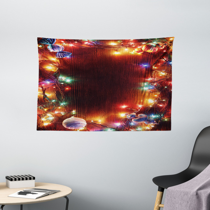 Hipster Grunge Tinsel Wide Tapestry