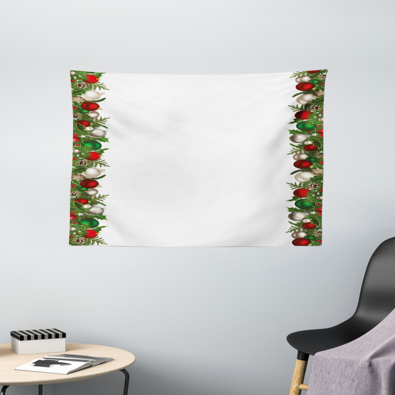 Pine Spikes Berries Wide Tapestry