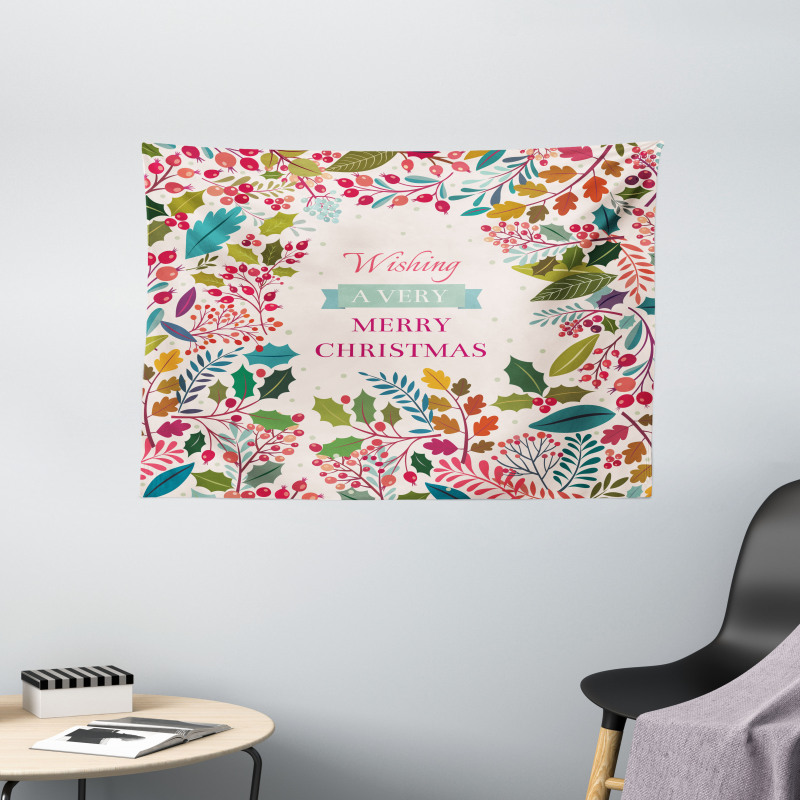 Blossoms Herbs Wide Tapestry