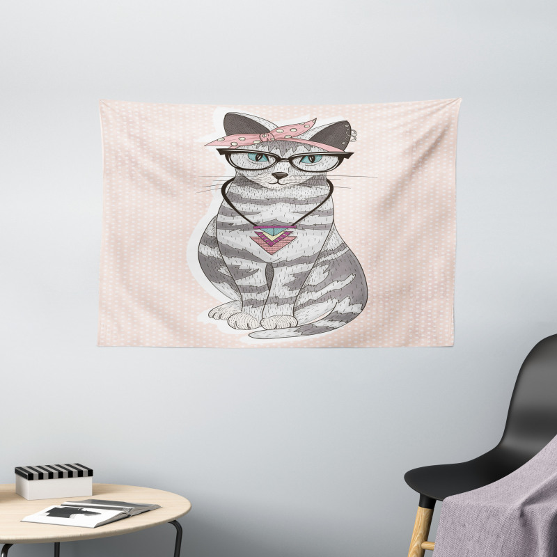 Kitty Glasses Wide Tapestry