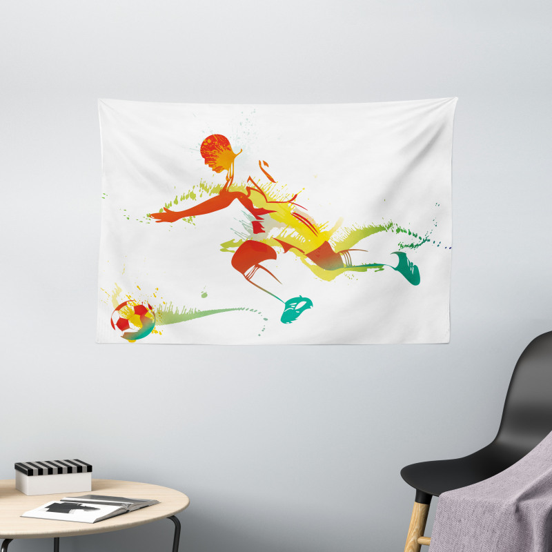 Soccer Player Athlete Wide Tapestry