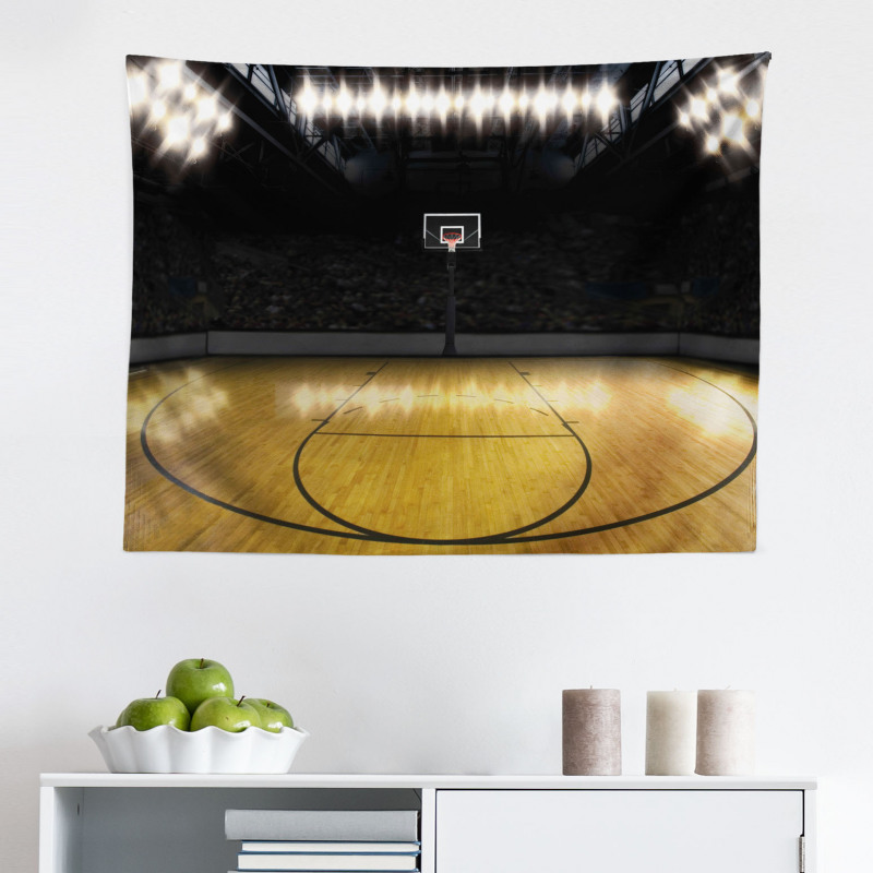 Spor Mikrofiber Geniş Duvar Halısı Basketbol Maçi Desenli