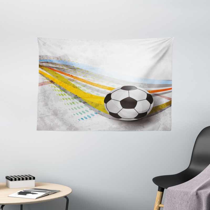 Football Soccer Lines Wide Tapestry