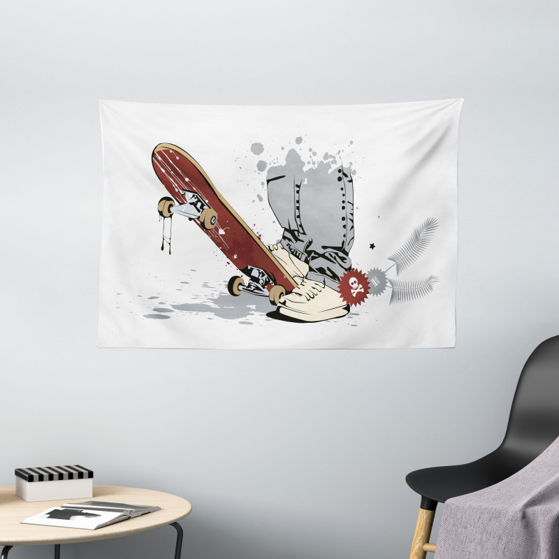 Skate and Sneakers Wide Tapestry