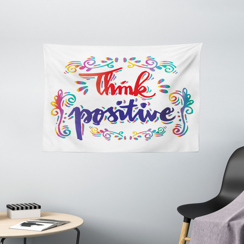 Think Positive Wide Tapestry