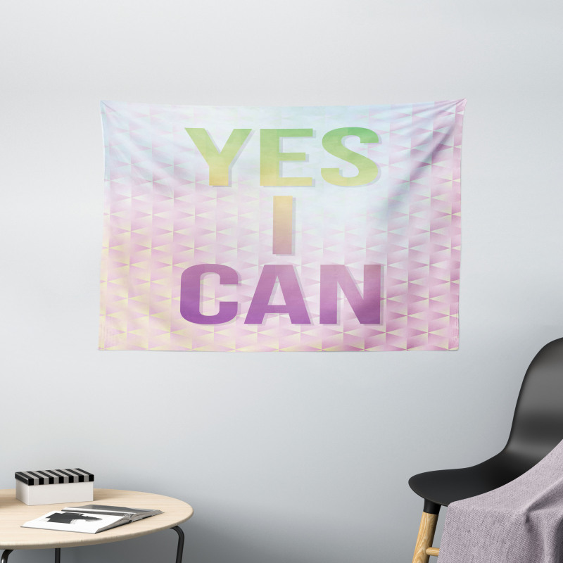 Yes I Can Words Wide Tapestry
