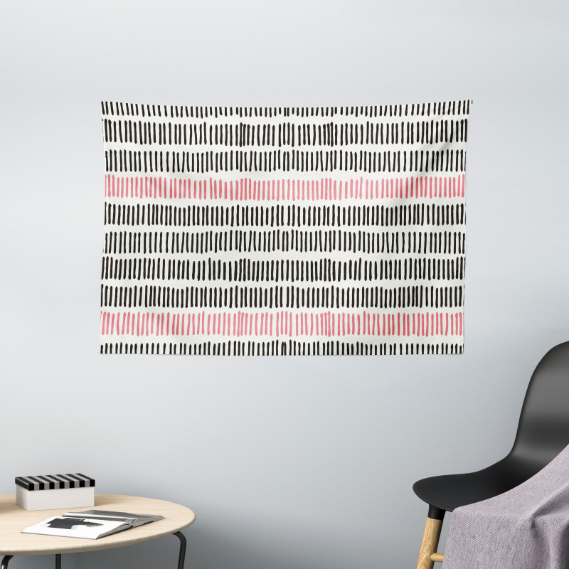 Retro Lines Hipster Wide Tapestry