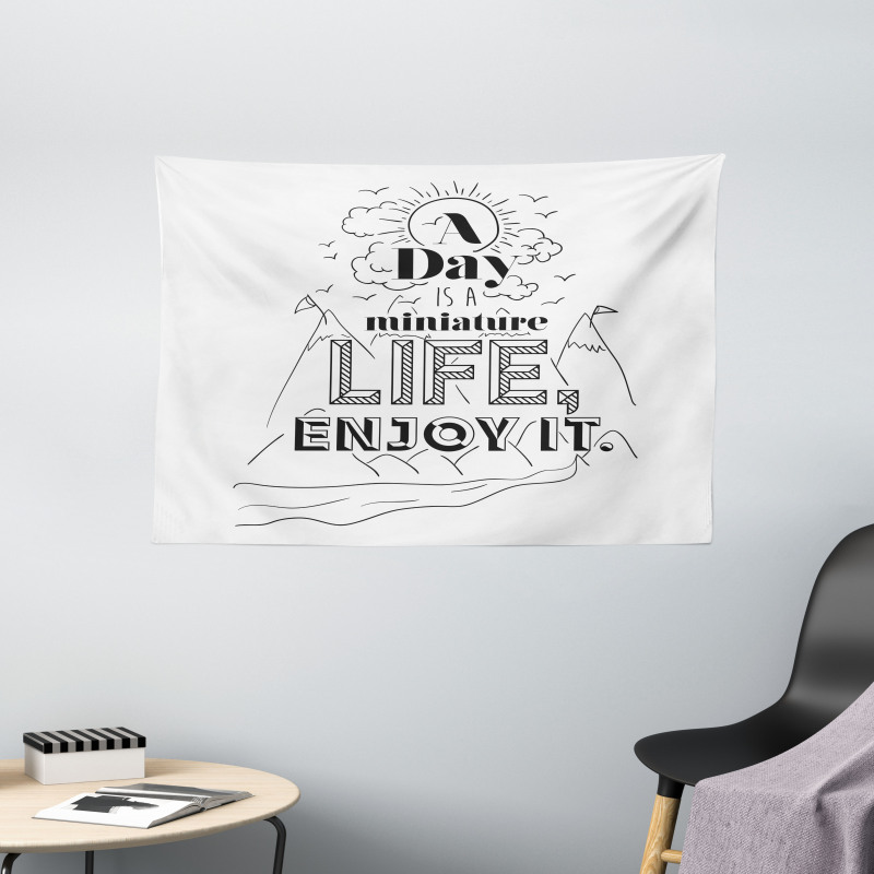 Positive Life Message Wide Tapestry