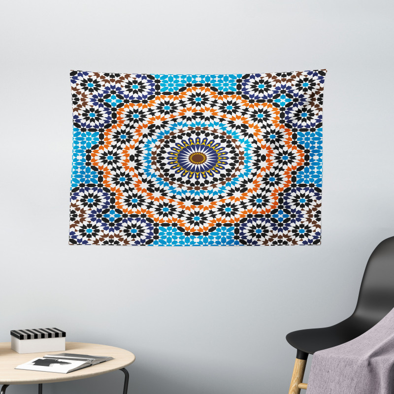 Moroccan Ceramic Tile Wide Tapestry