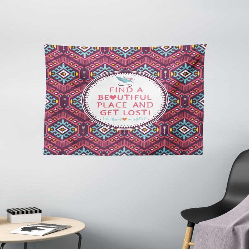 Hipster Tribal Wide Tapestry