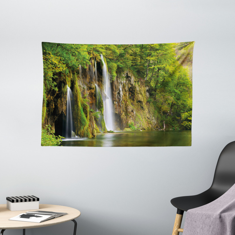 Majestic Waterfall River Wide Tapestry