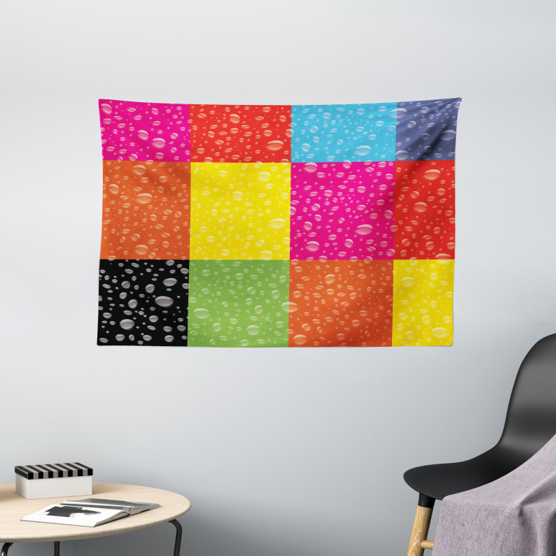 Vibrant Rainbow Colors Wide Tapestry