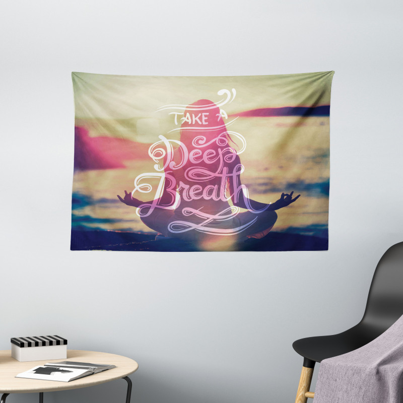 Woman Calm Sunset Beach Wide Tapestry