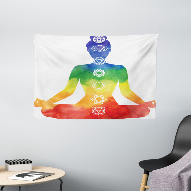 Woman with Chakra Wide Tapestry