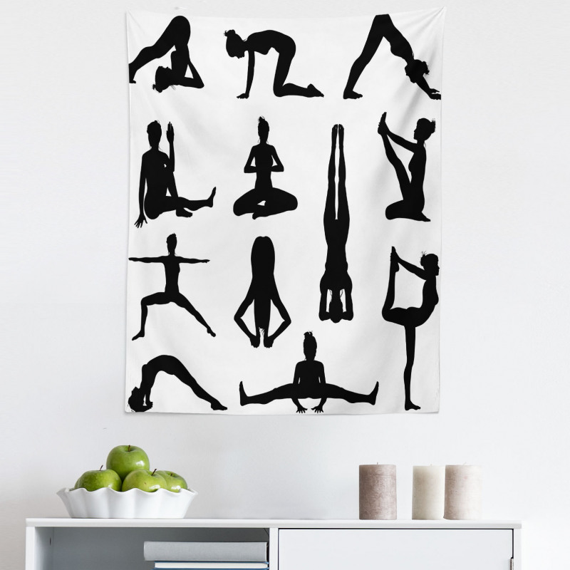 Sağlıklı Yaşam Mikrofiber Duvar Halısı Yoga Pozisyonları