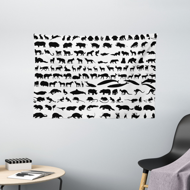 Animal Silhouettes Habitat Wide Tapestry