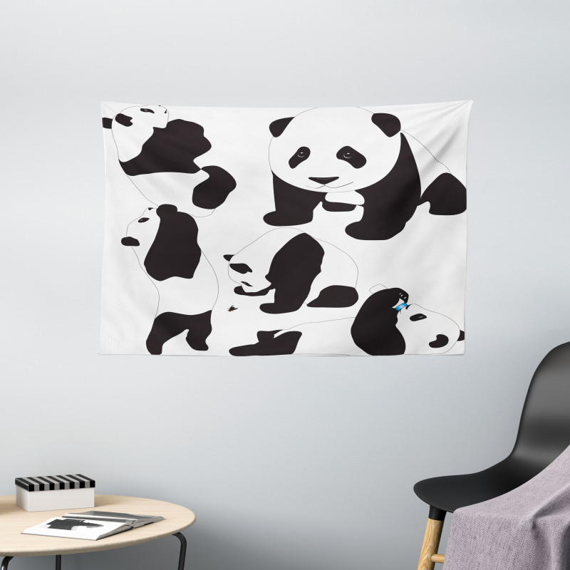 Baby Pandas Wide Tapestry