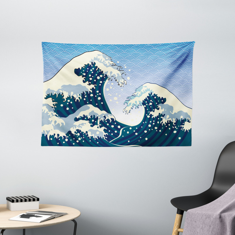 Ocean Wind Art Wide Tapestry