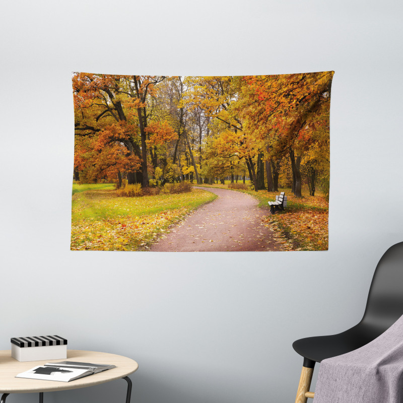 Idyllic Rural Park Woods Wide Tapestry
