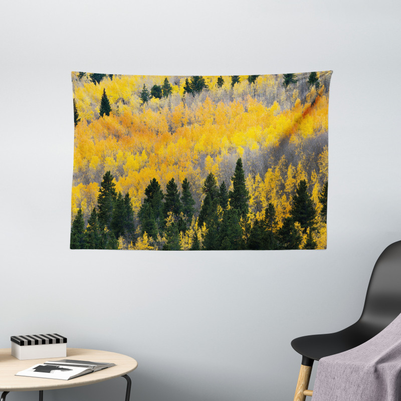 Colorful Aspen Trees USA Wide Tapestry