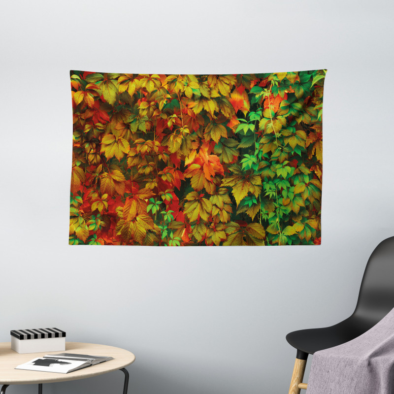 Colorful Leafage Vivid Wide Tapestry