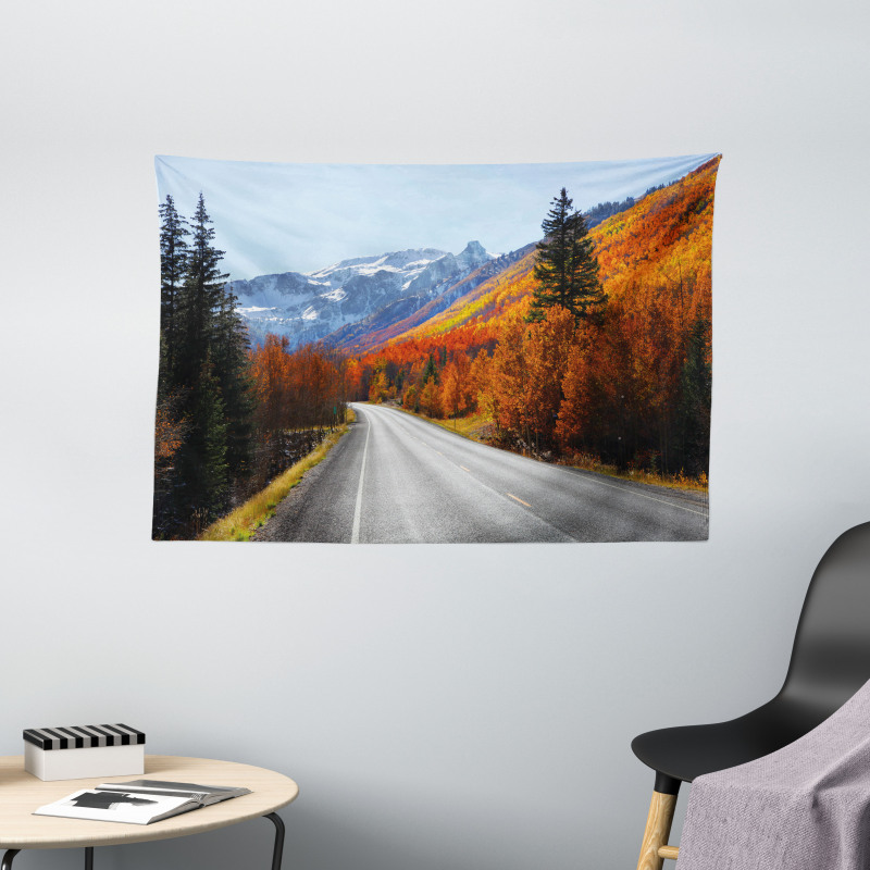 Highway Countryside Travel Wide Tapestry