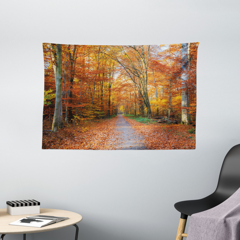 Vibrant Trees Pathway Wide Tapestry