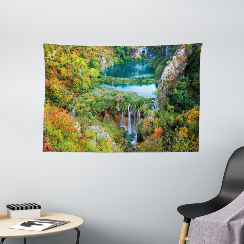 Scenic Fall Valley Lakes Wide Tapestry