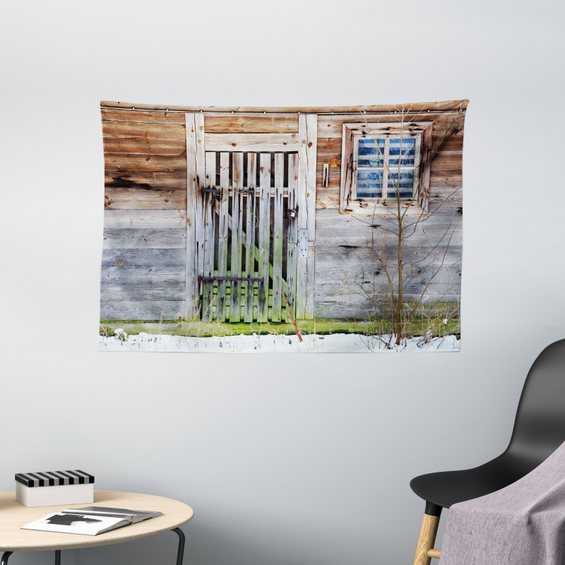 Old Farmhouse Wide Tapestry