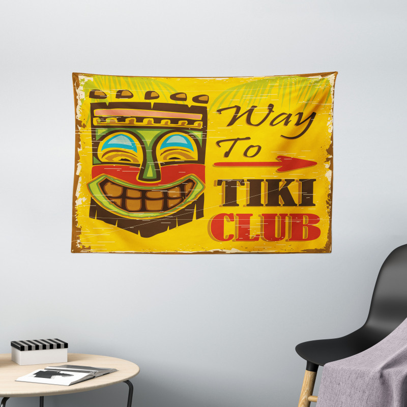 Way to Tiki Club Wide Tapestry