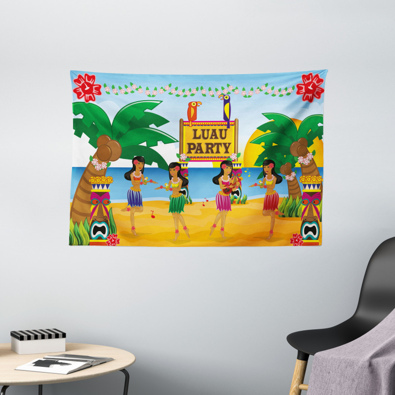 Luau Party Dance Wide Tapestry