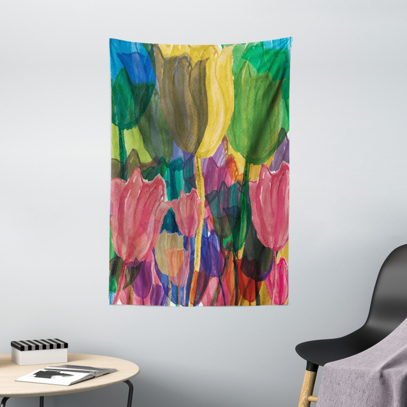 Watercolor Garden Art Tapestry