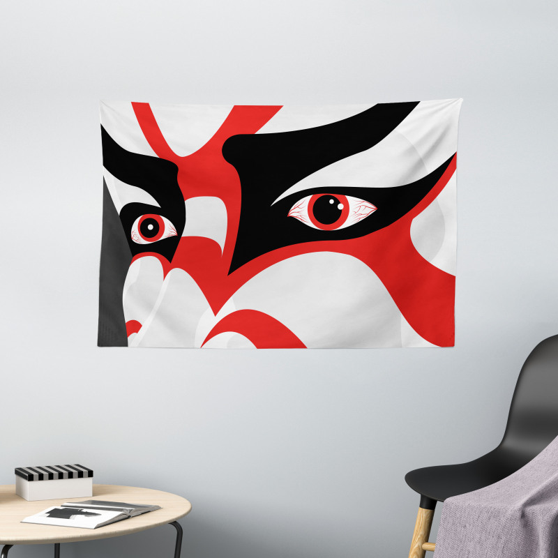 Japanese Drama Face Wide Tapestry