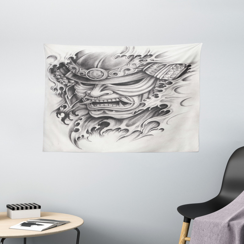 Warrior Samurai Art Wide Tapestry