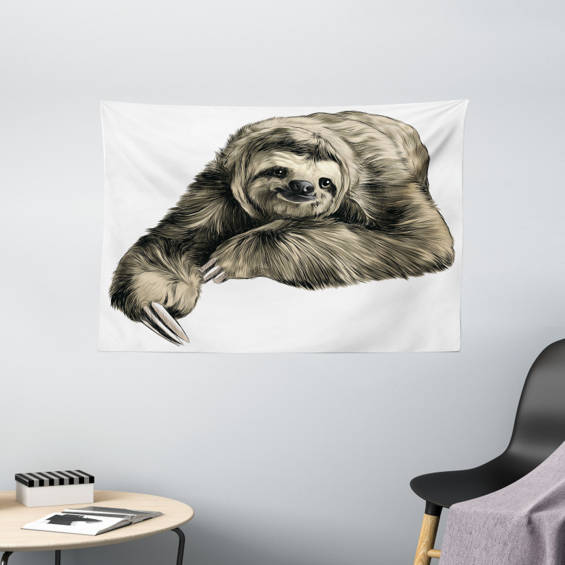 Tropical Animal Smiling Wide Tapestry
