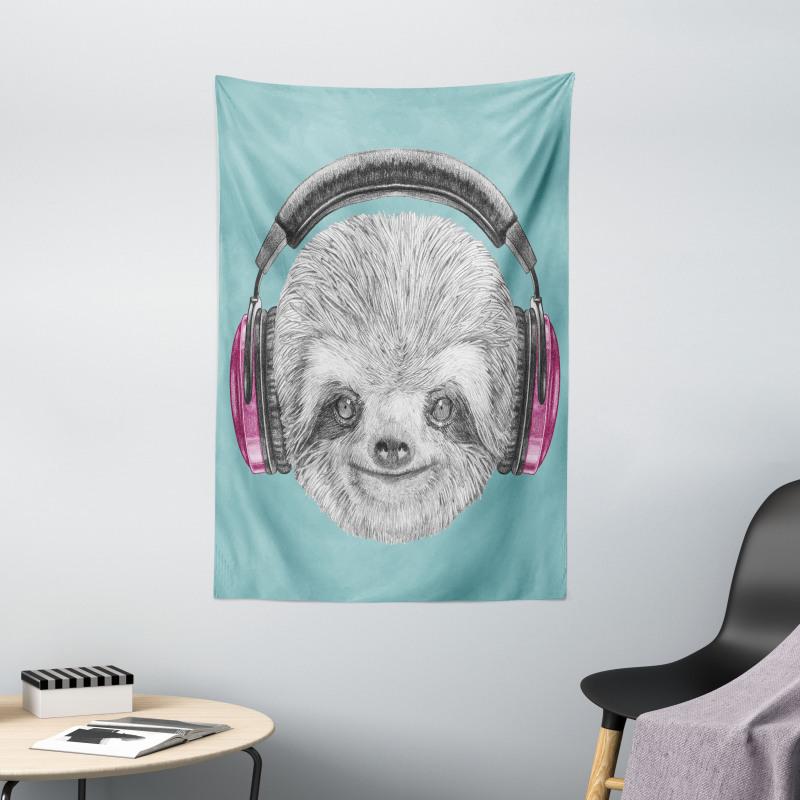 DJ Sloth Headphones Tapestry