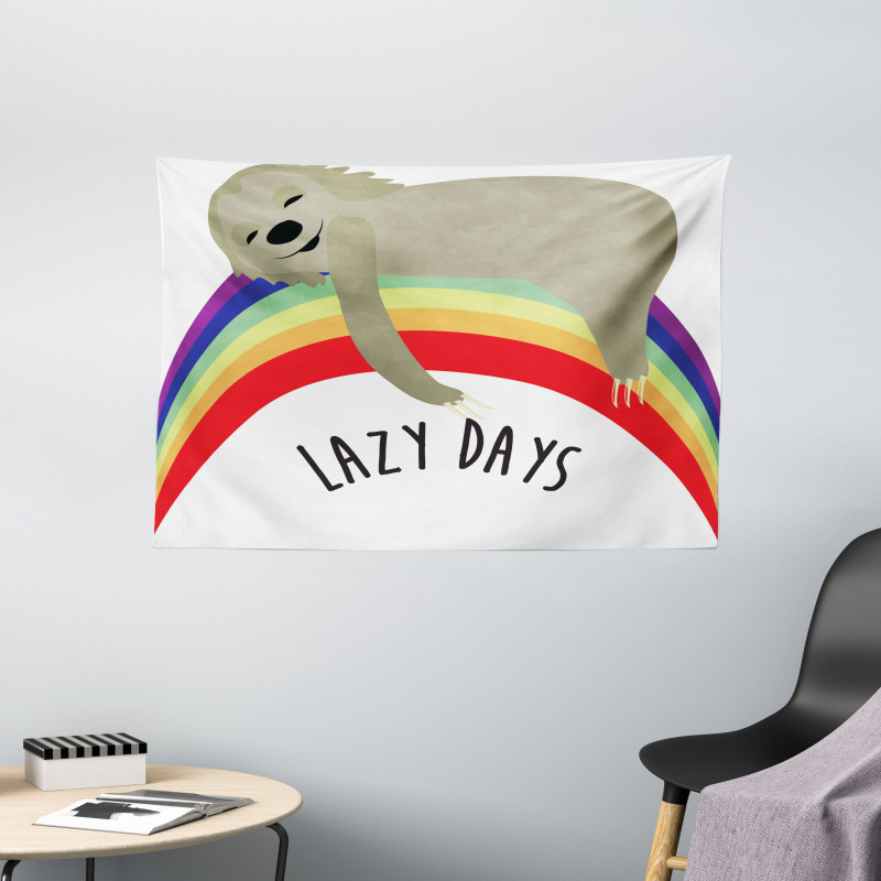 Lazy Days Carefree Sloth Wide Tapestry