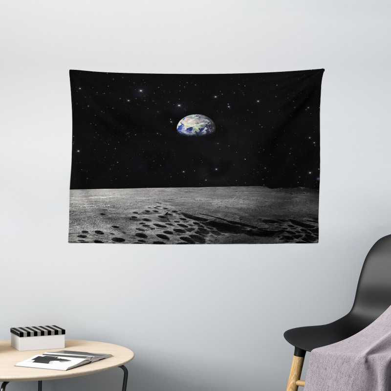 Planet Earth from Moon Wide Tapestry