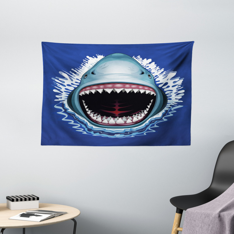 Attack Open Mouth Bite Wide Tapestry