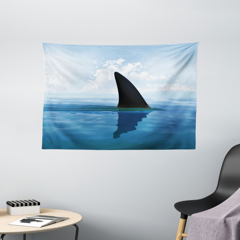 Fin Sea Surface Danger Wide Tapestry