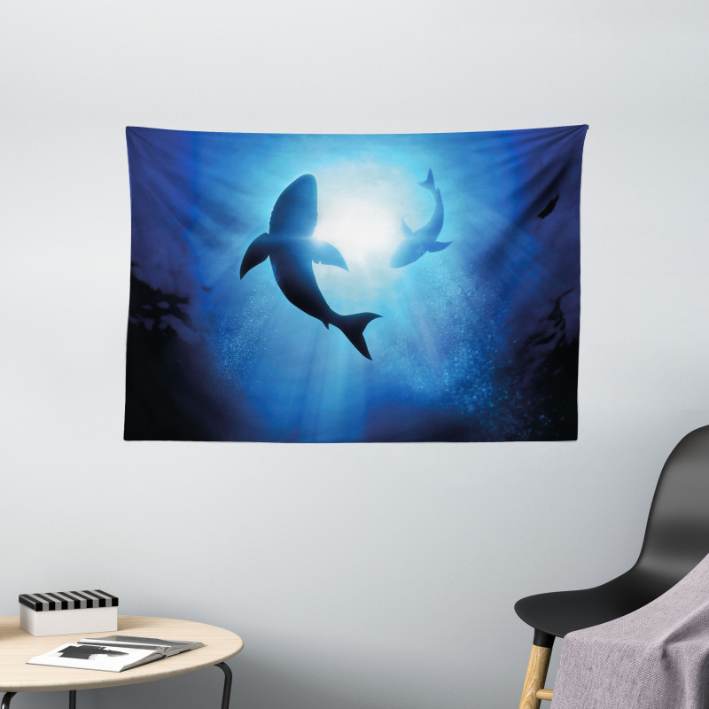 Fishes Circling in Ocean Wide Tapestry