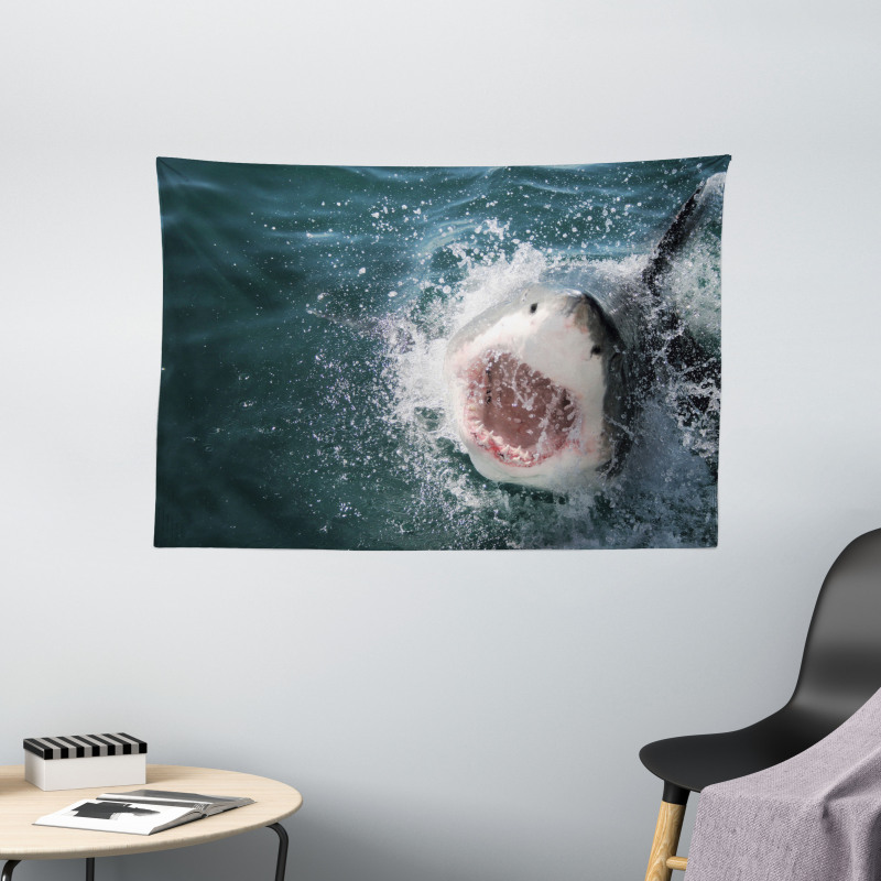 Scary Open Mouth Teeth Wide Tapestry