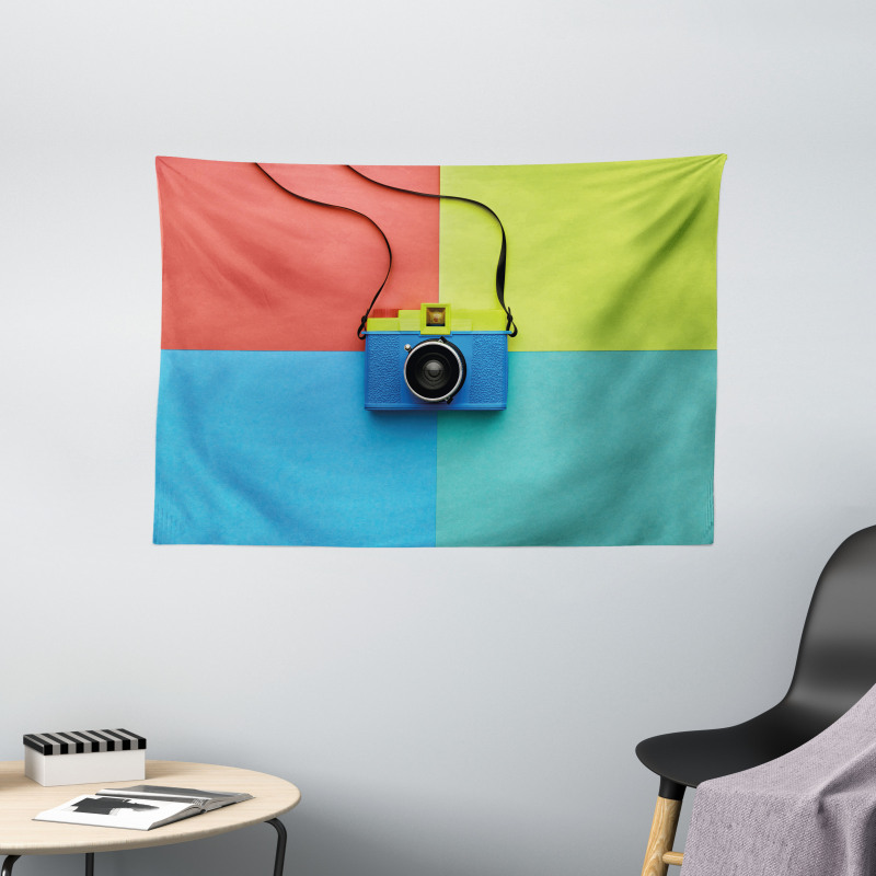 Retro Camera Hipster Wide Tapestry