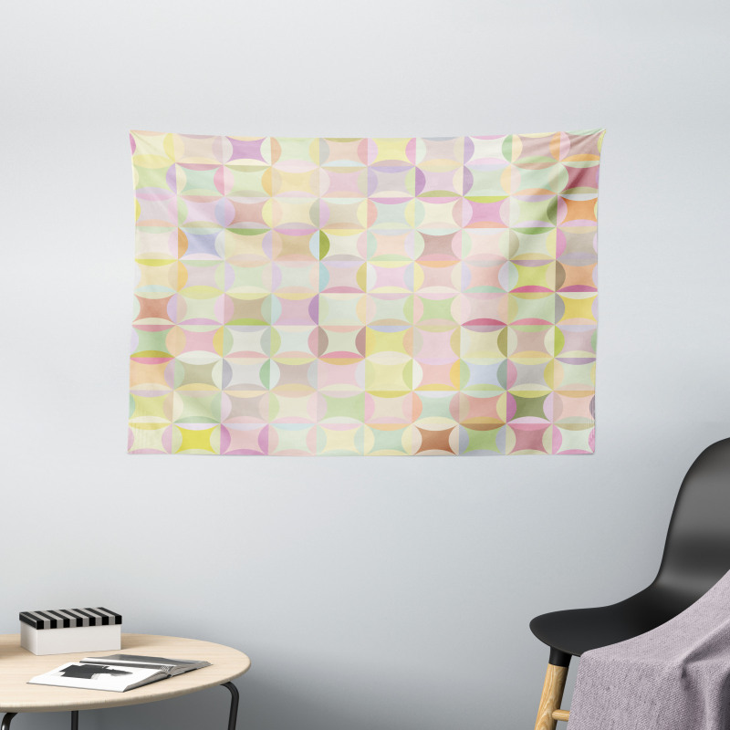 Retro Polka Dots Funky Wide Tapestry