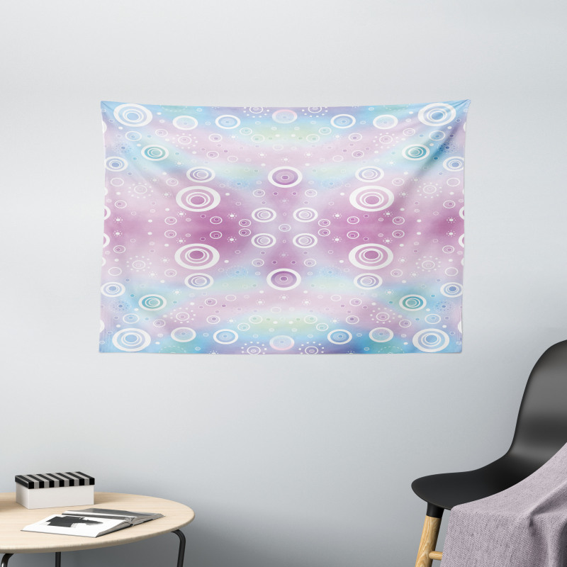 Fantasy Random Circles Wide Tapestry