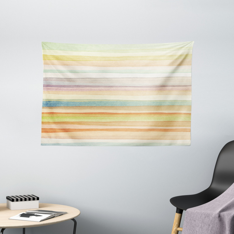 Stripes Watercolor Art Wide Tapestry